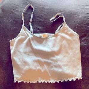 Teal/greenish nylon crop top